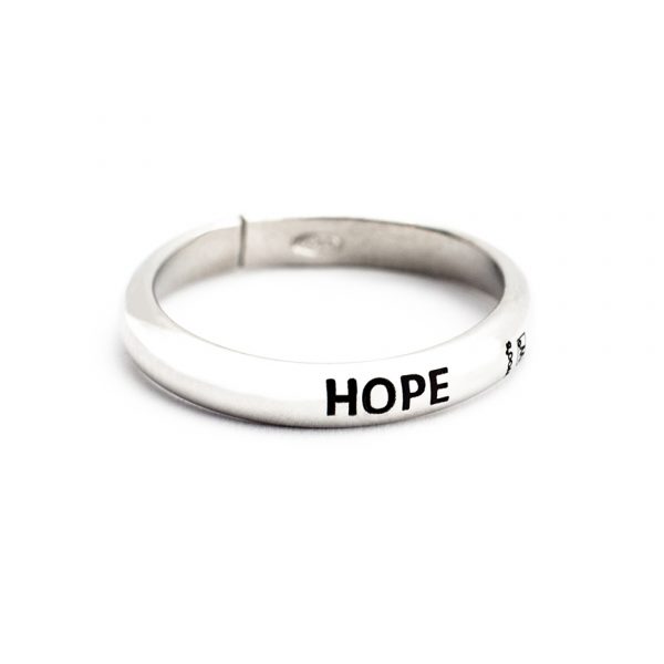 Anel Mensagem Hope – Prata