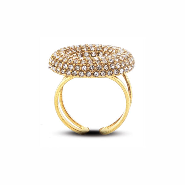 Anel aço dourado ‘Happy circle’