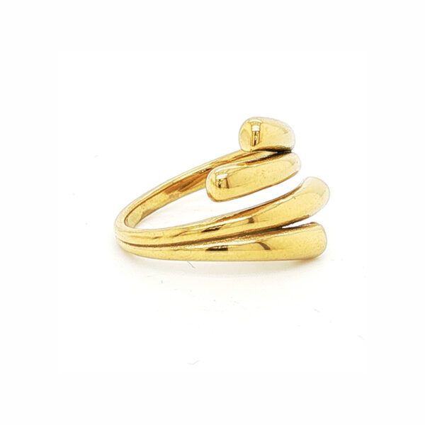 Anel aço dourado ‘Wings’