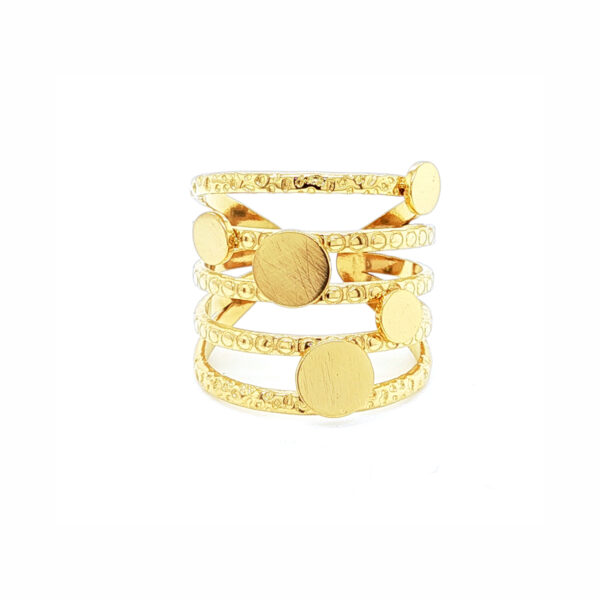 Anel aço dourado